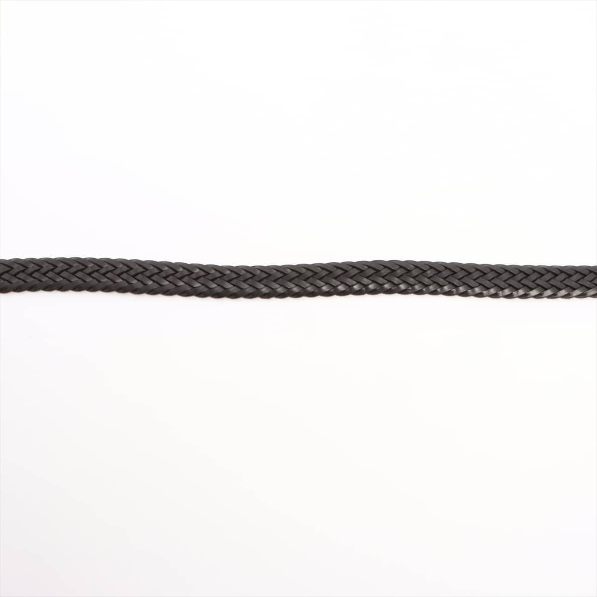 J&M Davidson Intrecciato Belt 85/34 Leather Black × Silver knitting