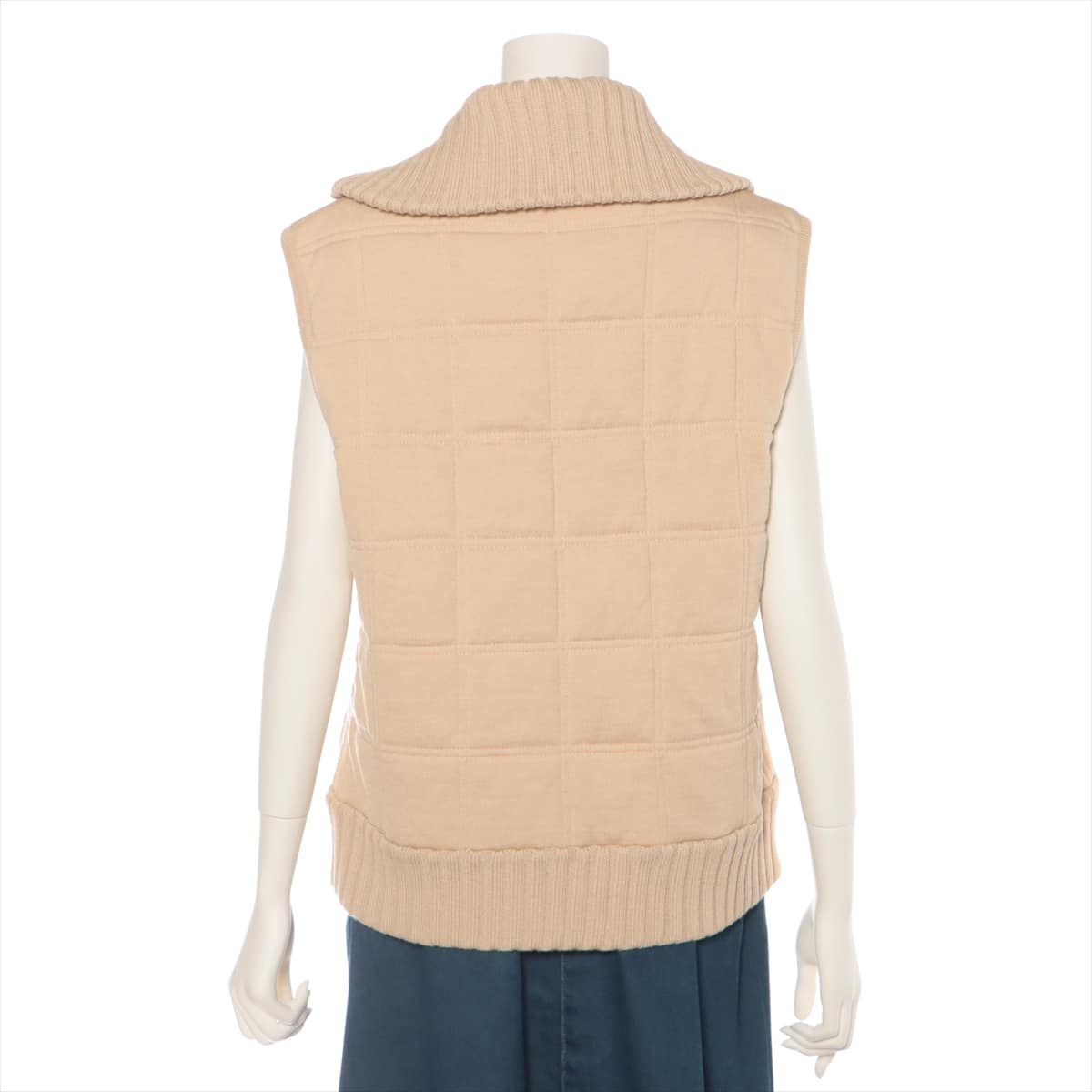 Chanel Coco Mark 01A Wool Knit Vest 44 Ladies' Beige