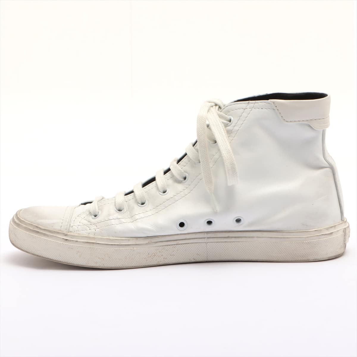 Saint Laurent Paris Leather High-top Sneakers 43 Men's White 513831