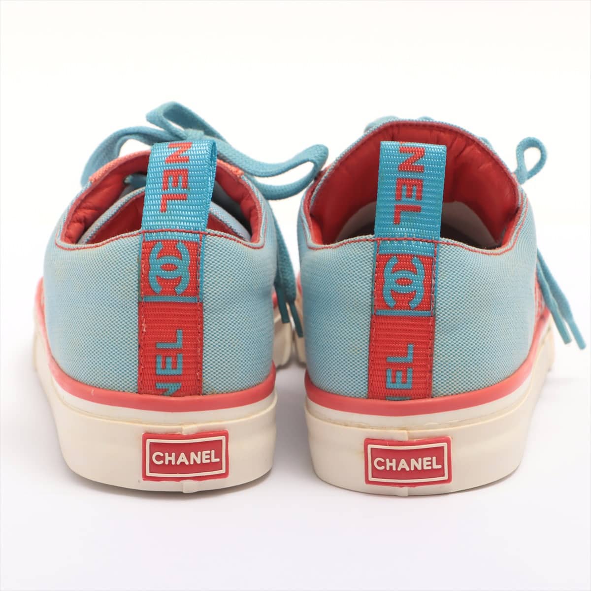 Chanel 02S canvas Sneakers 37 Ladies' Blue x orange