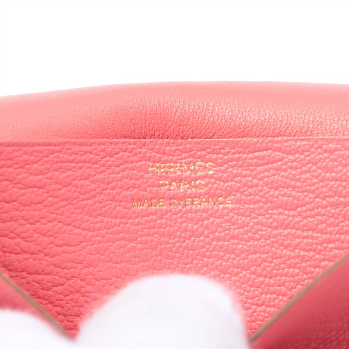 Hermès Bearn Mini Chevre myzore Card case Rose lipstick Gold Metal fittings X: 2016