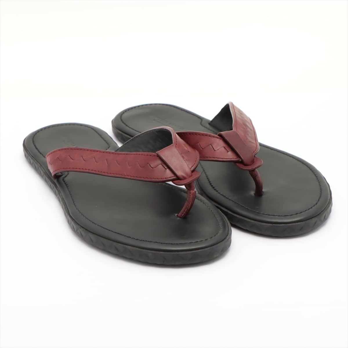 Bottega Veneta Leather Sandals 43 Men's Red x Black