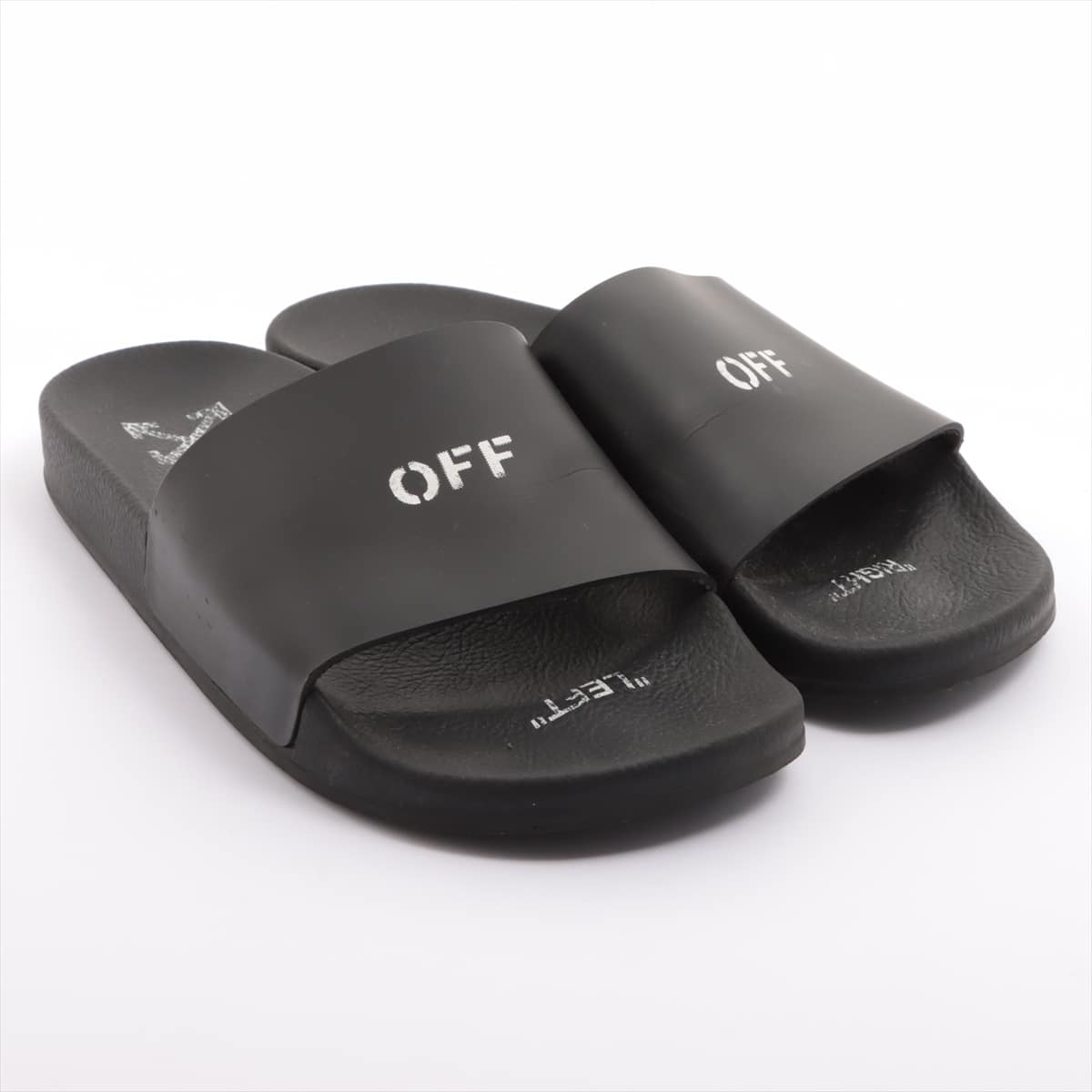Off-White 18SS Rubber Sandals 41 Men's Black Logo Print