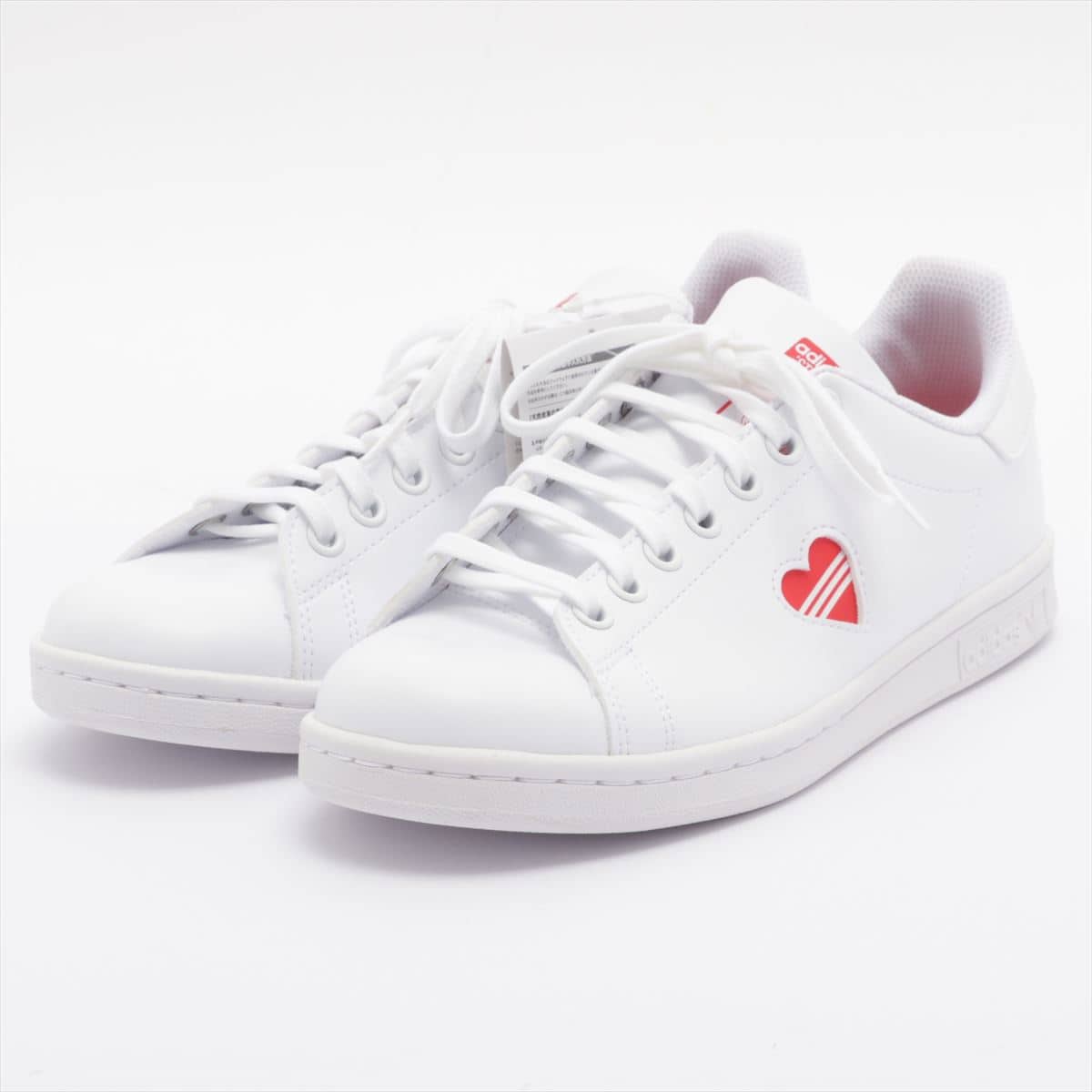 Adidas Faux leather Sneakers JPN24.5 Ladies' Red x white FY4481 Stan Smith Insoles outside