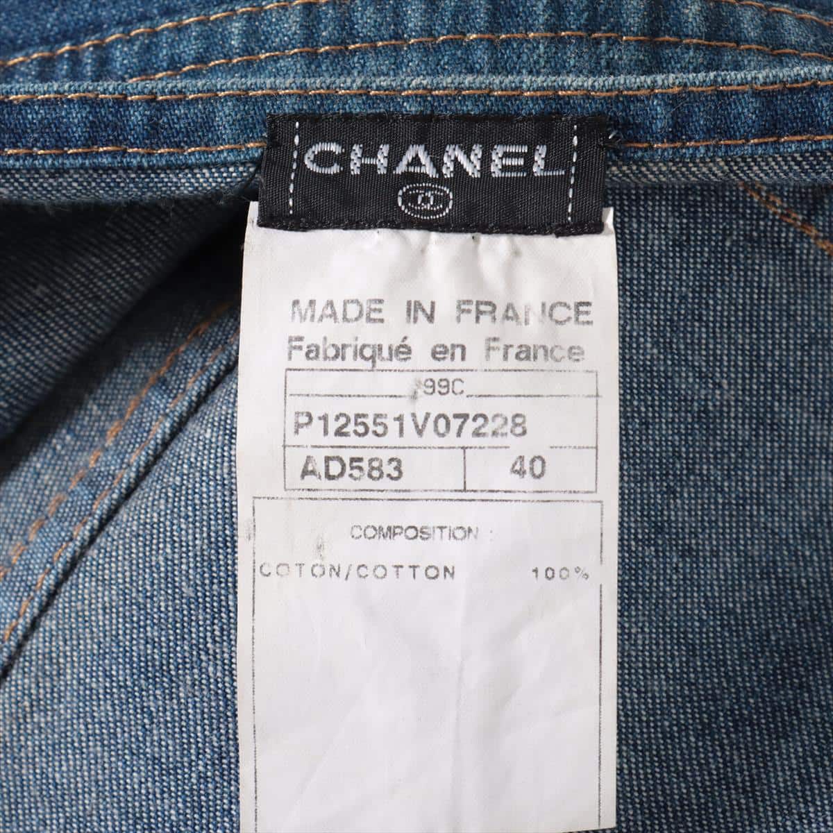 Chanel Coco Button 99C Denim Salopette 40 Ladies' Navy blue