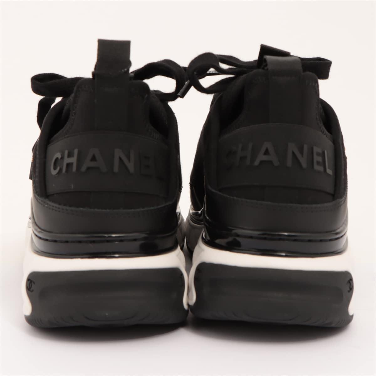 Chanel Coco Mark Leather Sneakers 37 Ladies' Black G35617