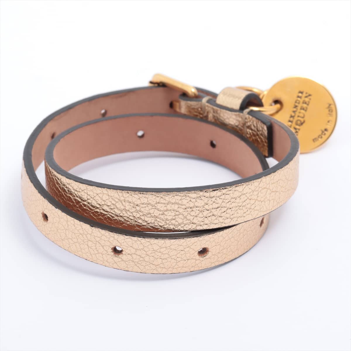 Alexander McQueen Bracelet Leather Gold