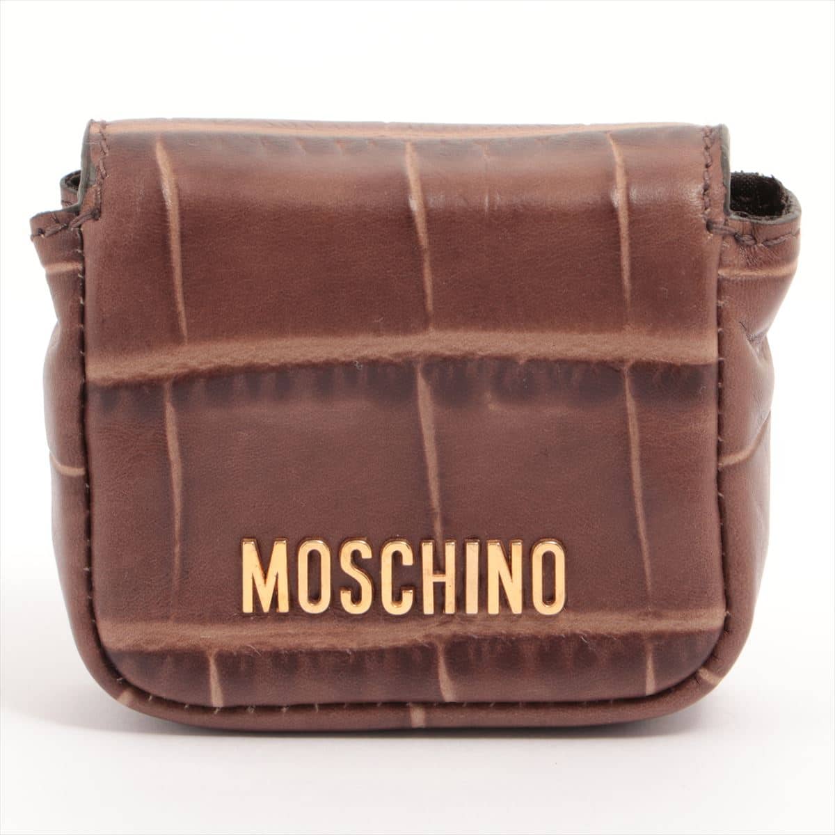 Moschino Moc croc Coin case Brown Chain