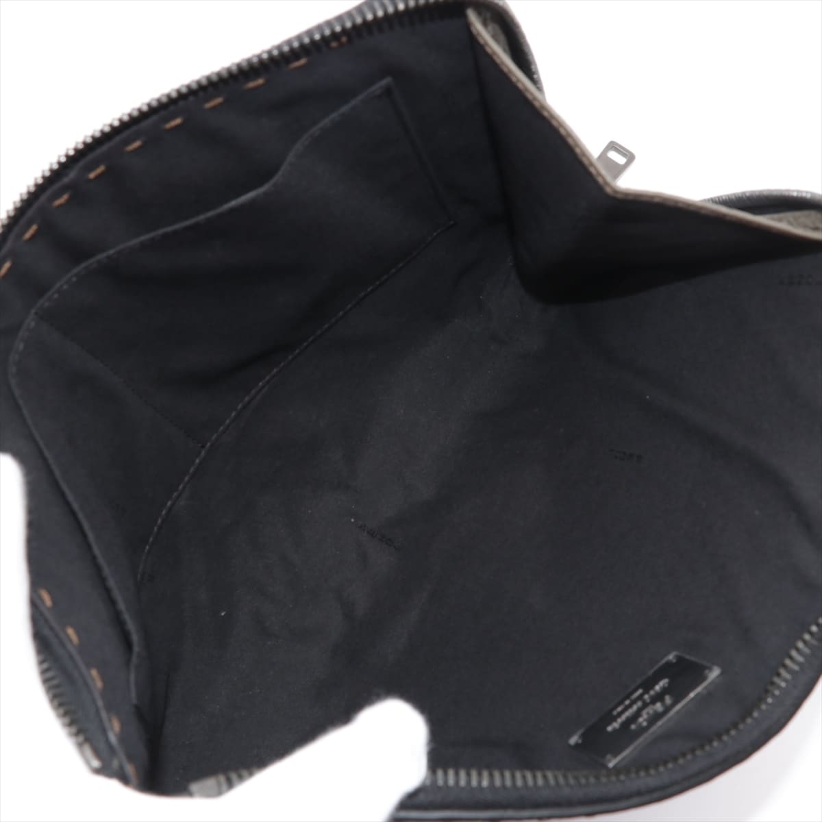 Fendi Selleria Leather Clutch bag Grey 7M0225
