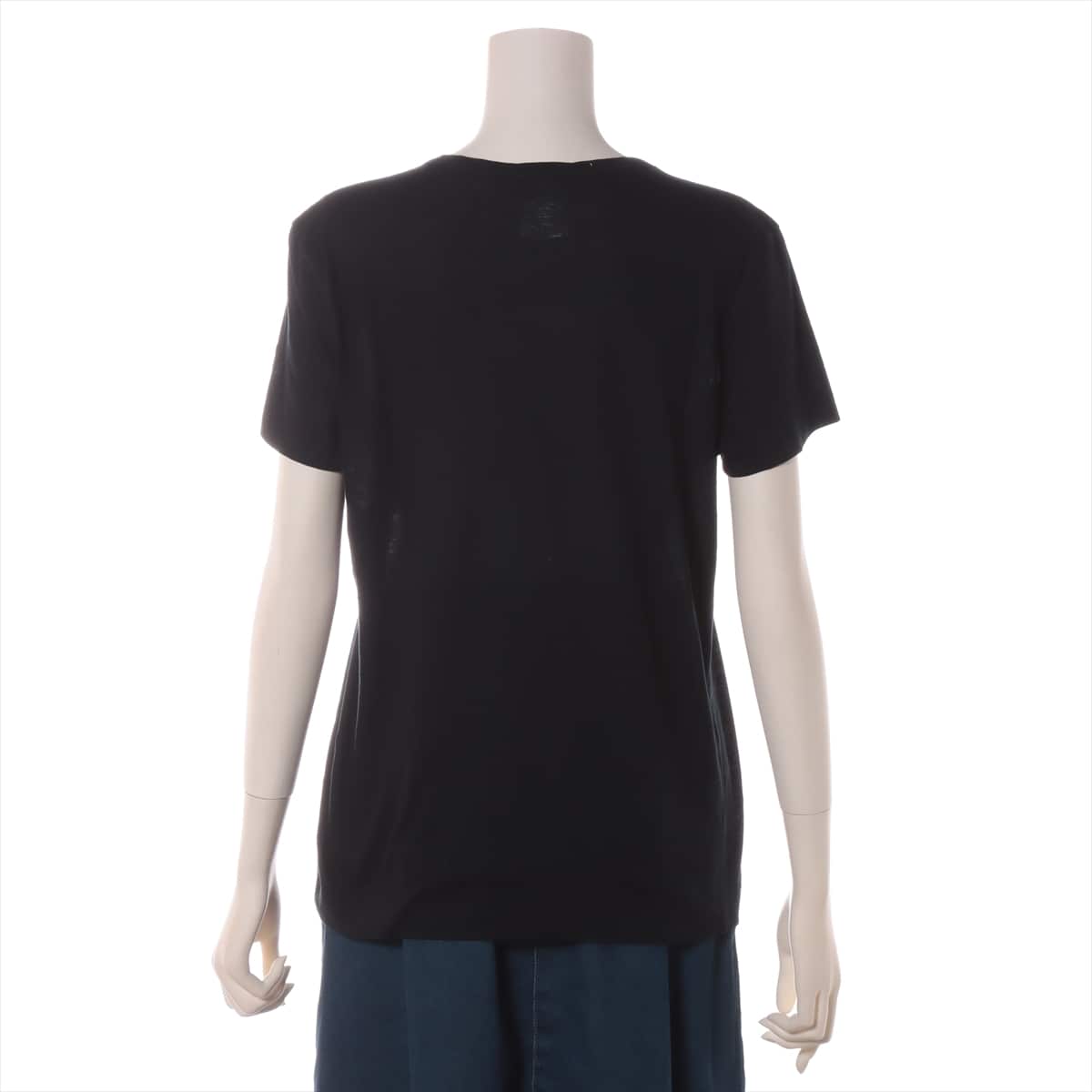Chanel Coco Mark 09P Cotton T-shirt 44 Ladies' Black