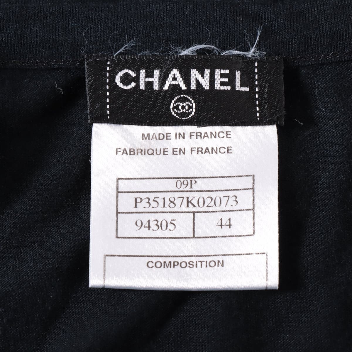 Chanel Coco Mark 09P Cotton T-shirt 44 Ladies' Black