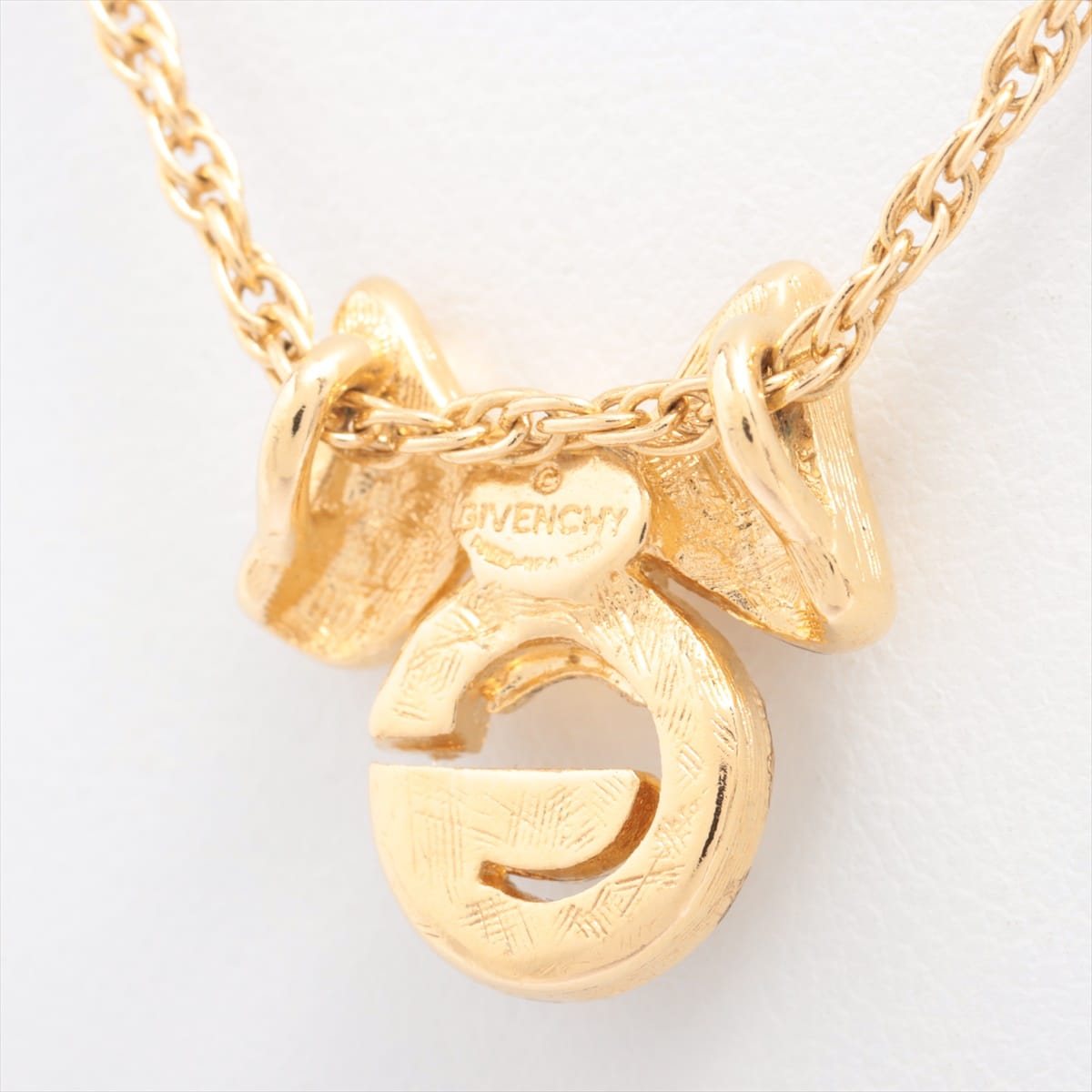 Givenchy Ribbon Necklace GP×inestone Gold