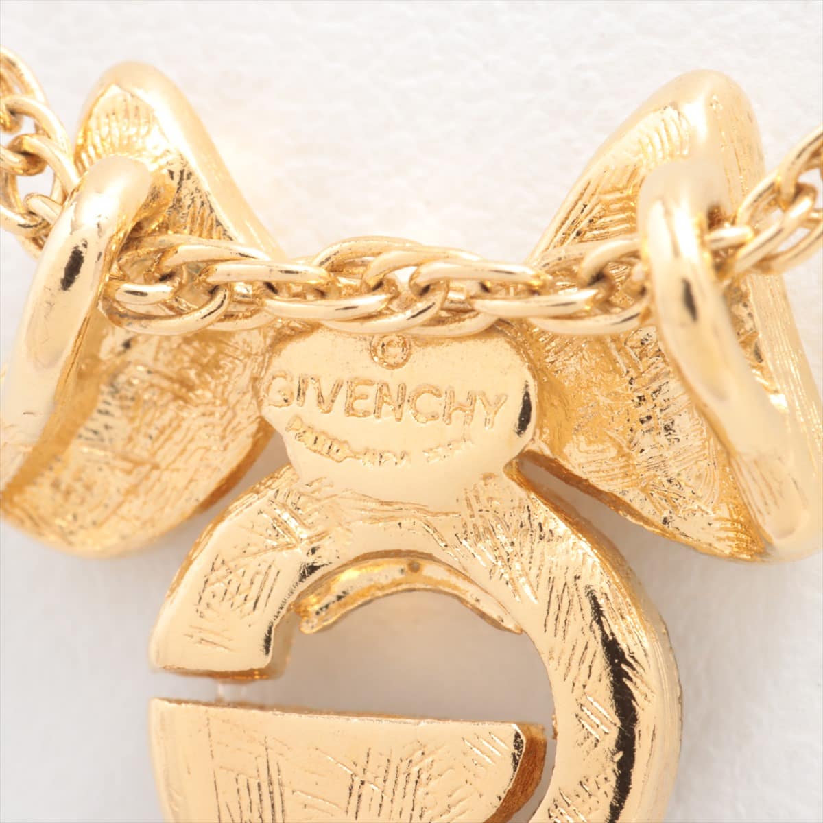 Givenchy Ribbon Necklace GP×inestone Gold