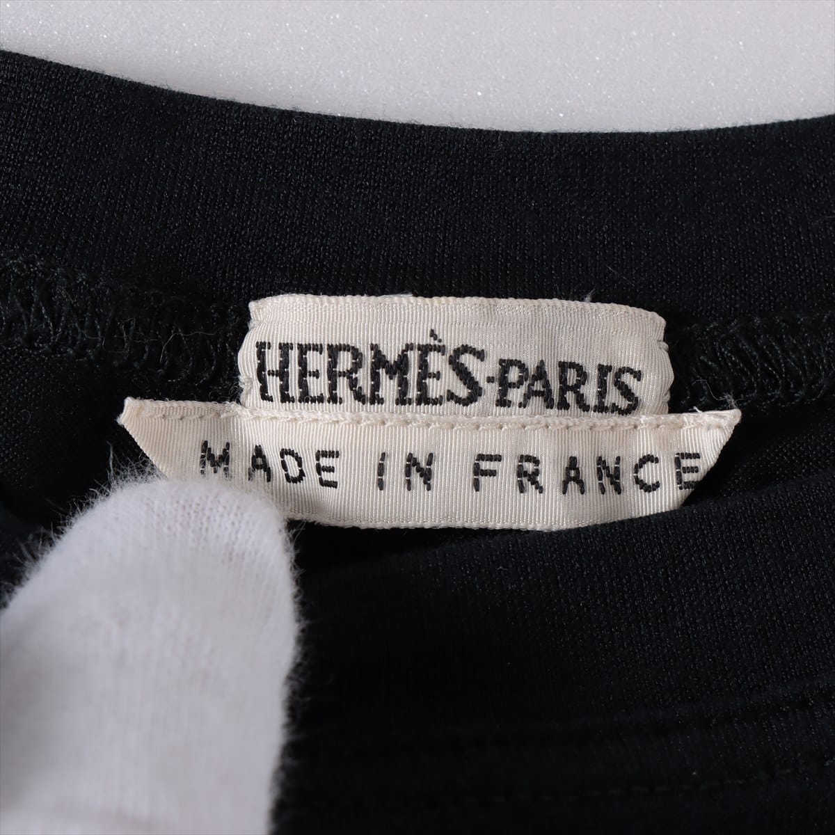 Hermès Margiela Silk T-shirt 38 Ladies' Black