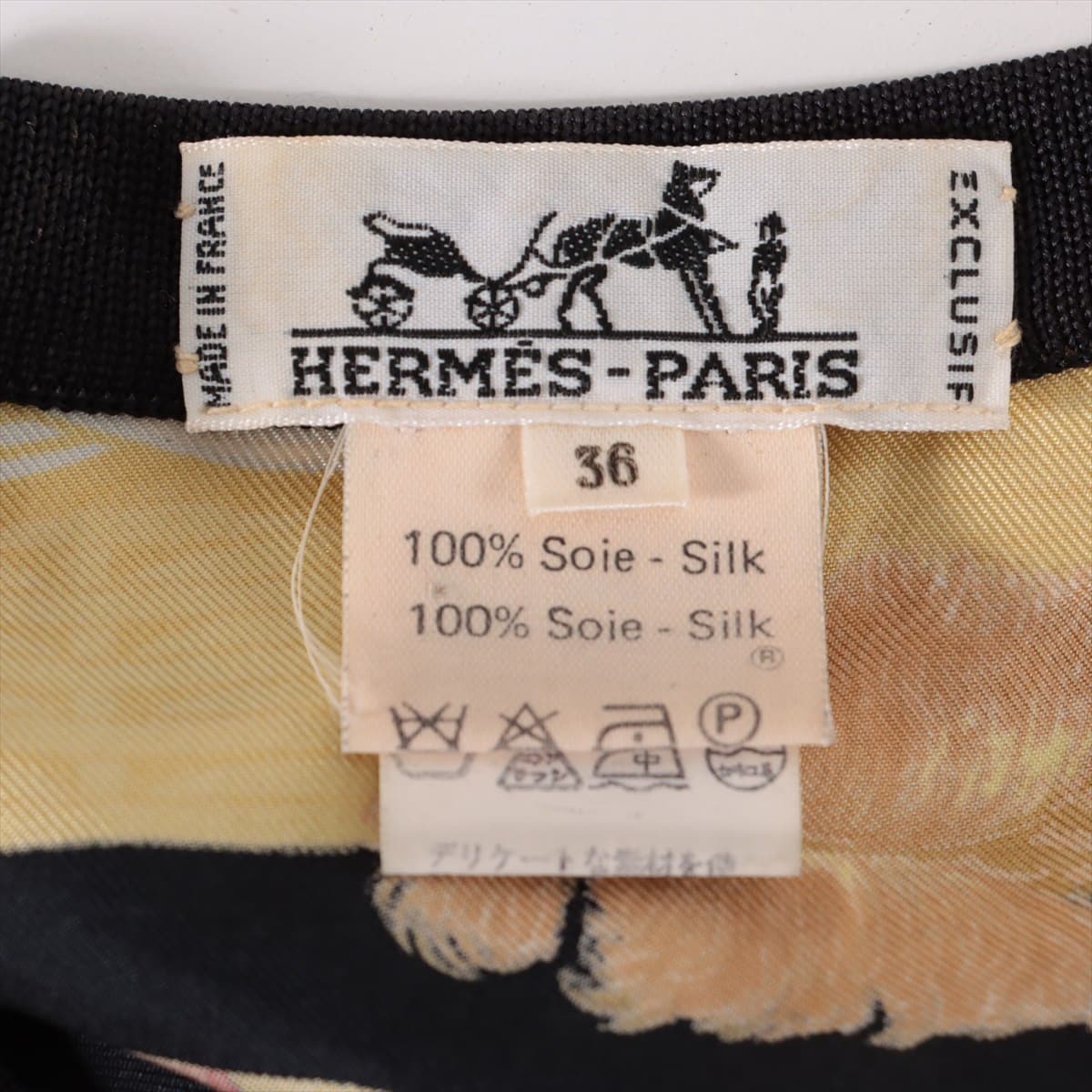 Hermès Silk Sleeveless dress 36 Ladies' Black