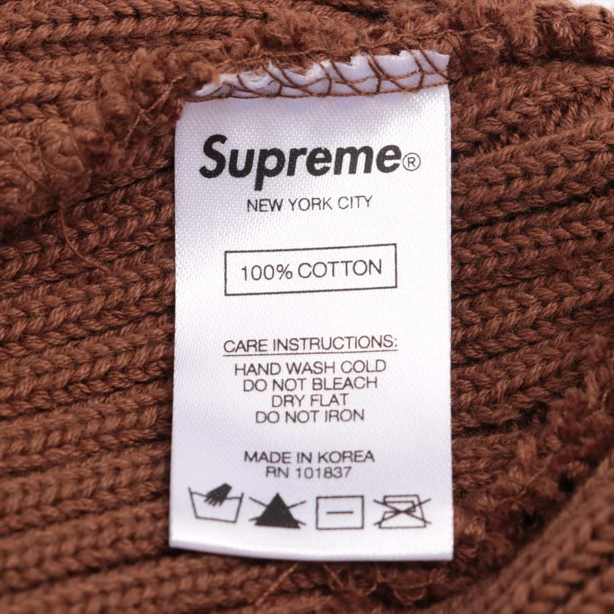 Supreme Knit cap Cotton Brown