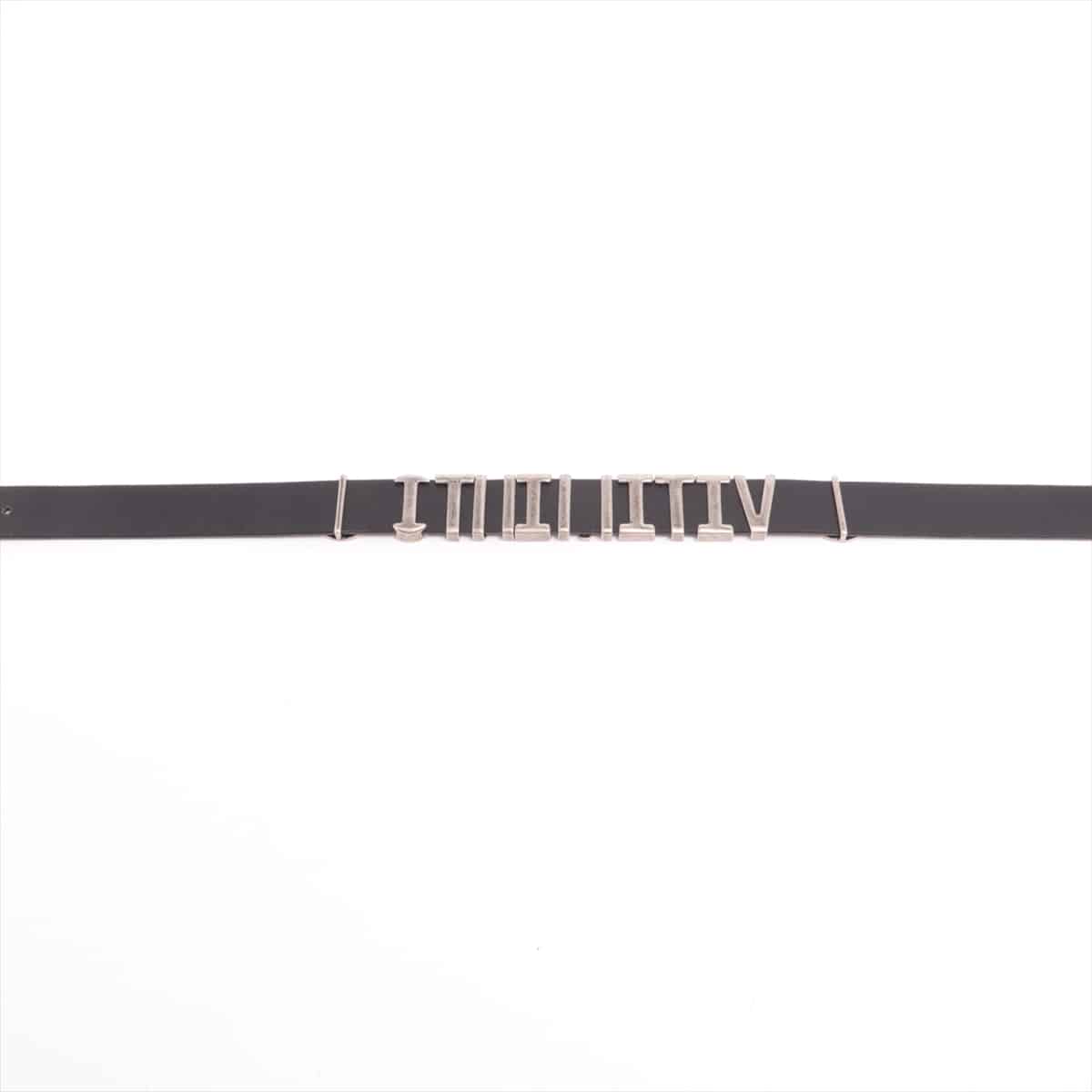 Vetements Logo Belt Leather Black
