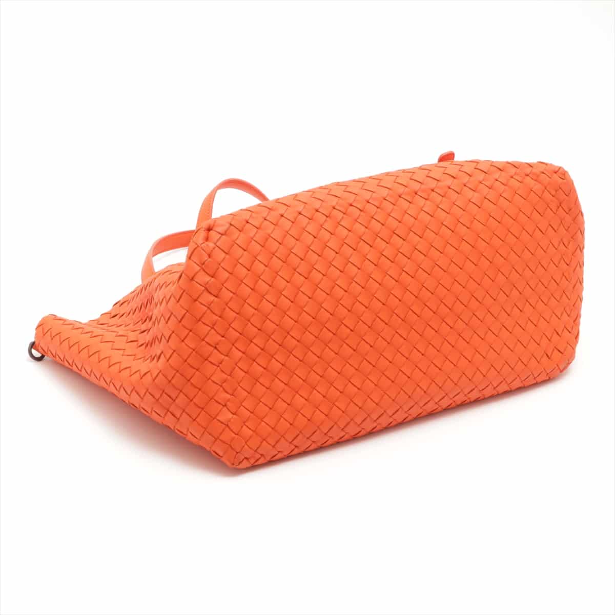Bottega Veneta Intrecciato Cesta Leather Tote bag Orange With mirror