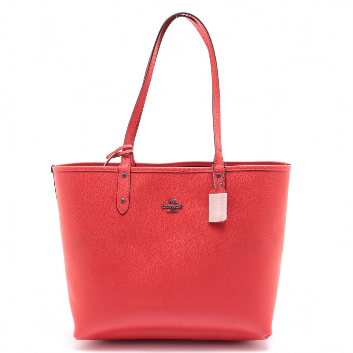 COACH Reversible PVC Tote bag Red F25874 with pouch
