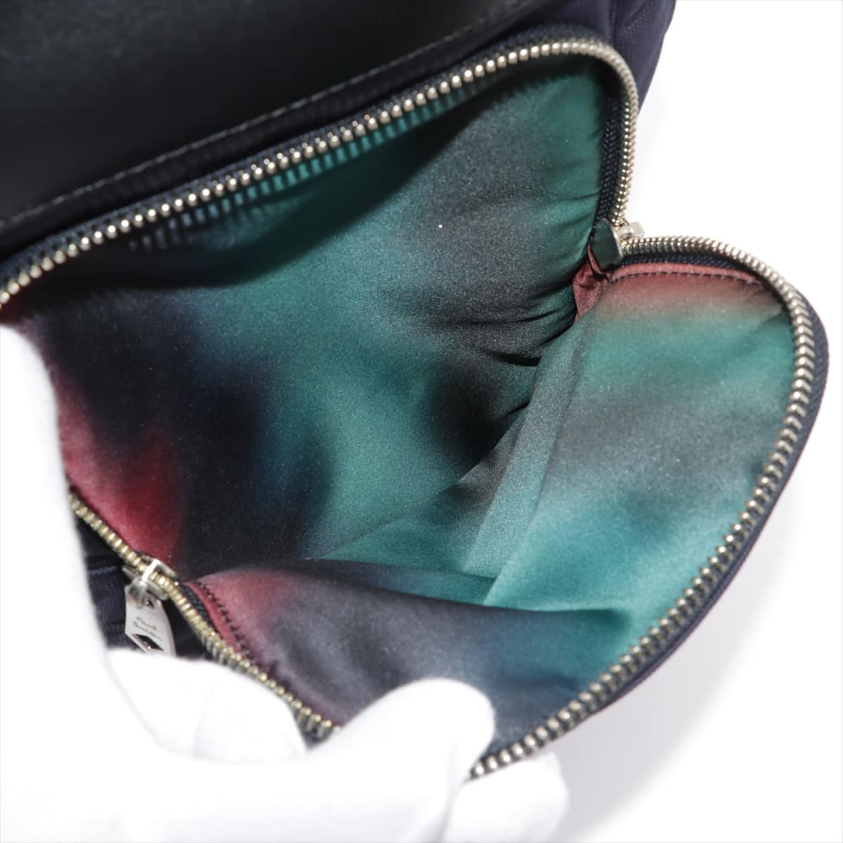 Paul Smith Nylon & leather Sling backpack Black x Navy