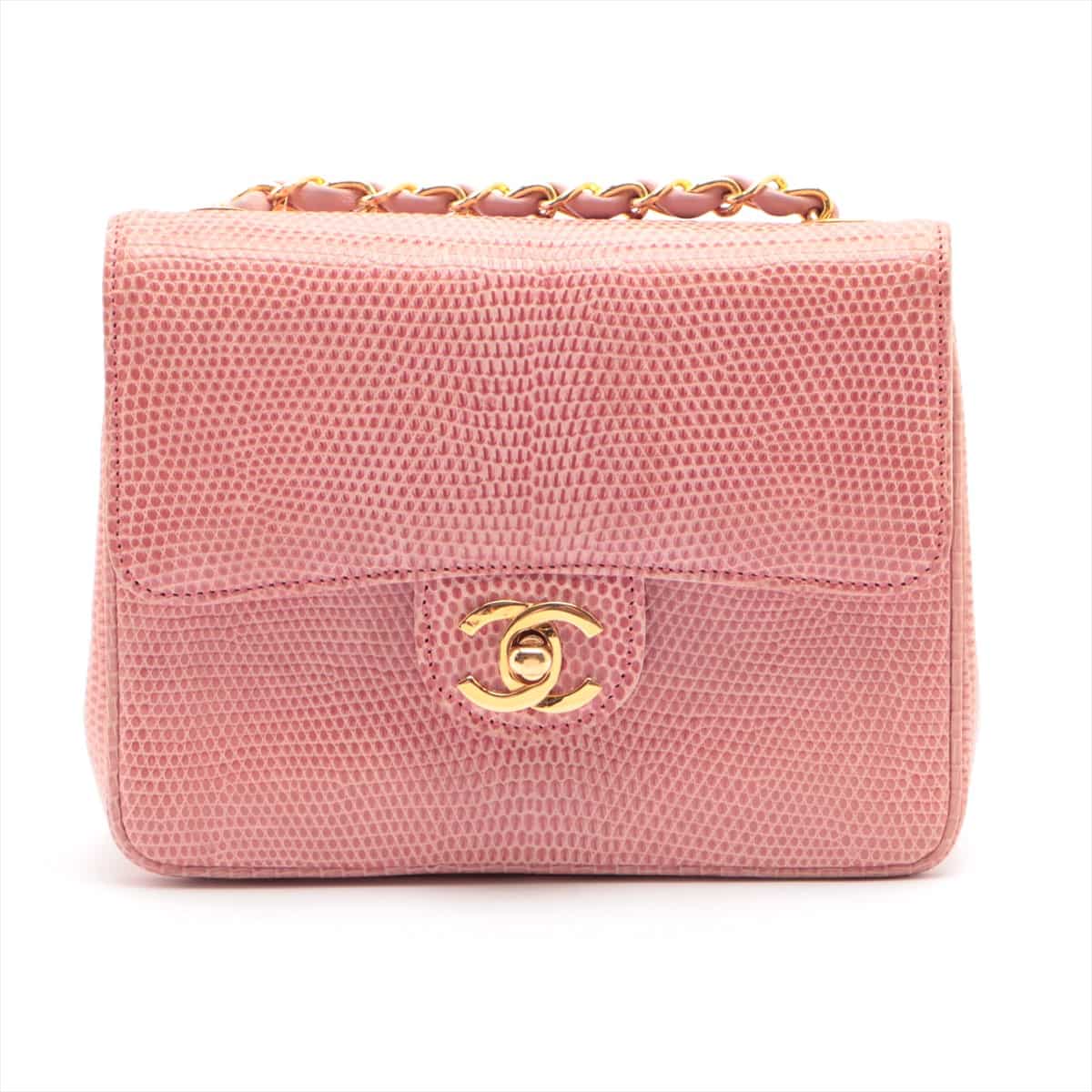 Chanel Coco Mark Lizard Chain shoulder bag Pink Gold Metal fittings 1XXXXXX
