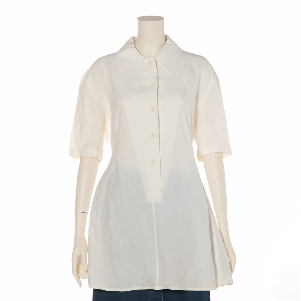 Hermès Linen Shirt dress 38 Ladies' White