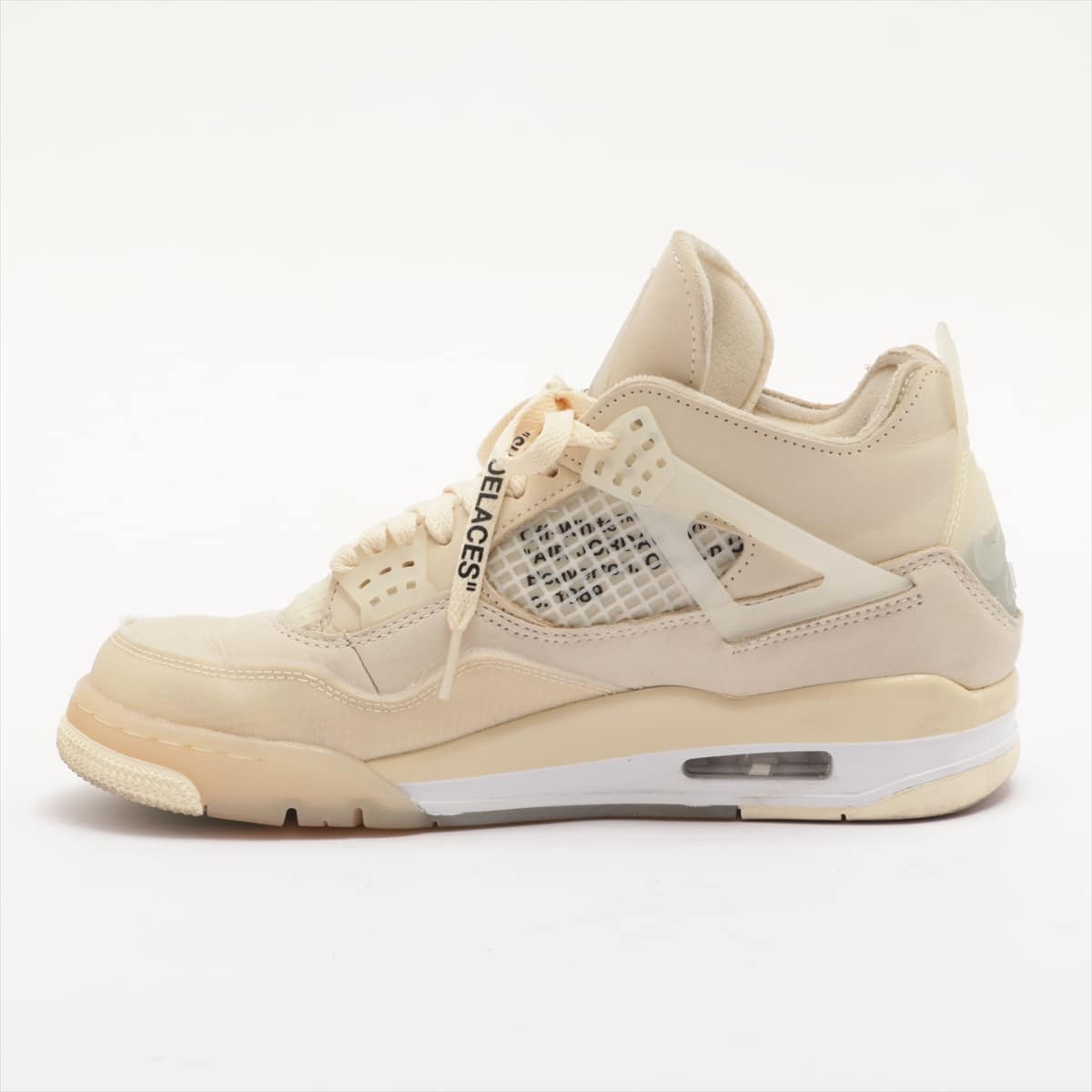 NIKE × OFF-WHITE AIR JORDAN 4 Leather Sneakers WMNS 26cm / MENS 25.5cm Unisex Ivory CV9388-100 Comes with a replacement string