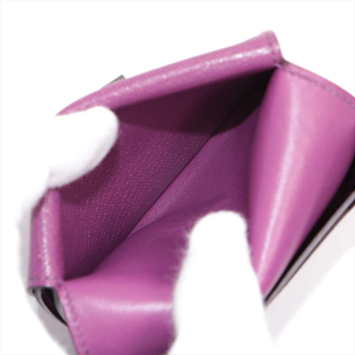 Hermès Bearn Mini Chevre myzore Card case Purple Gold Metal fittings Y: 2020