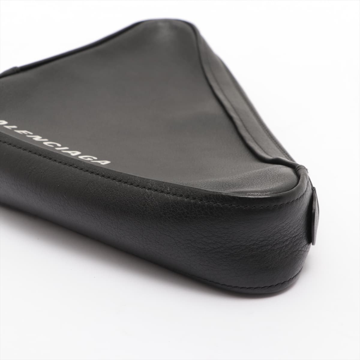 Balenciaga Triangle Duffel Leather Clutch bag Black