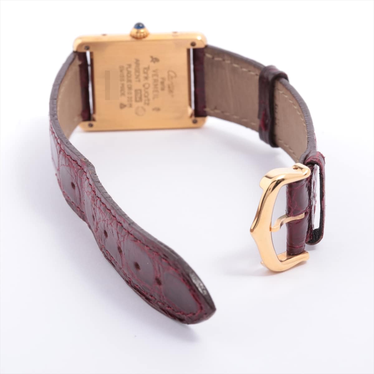 Cartier Must Tank Vermeil 925 x Non original leather belt QZ White-Face