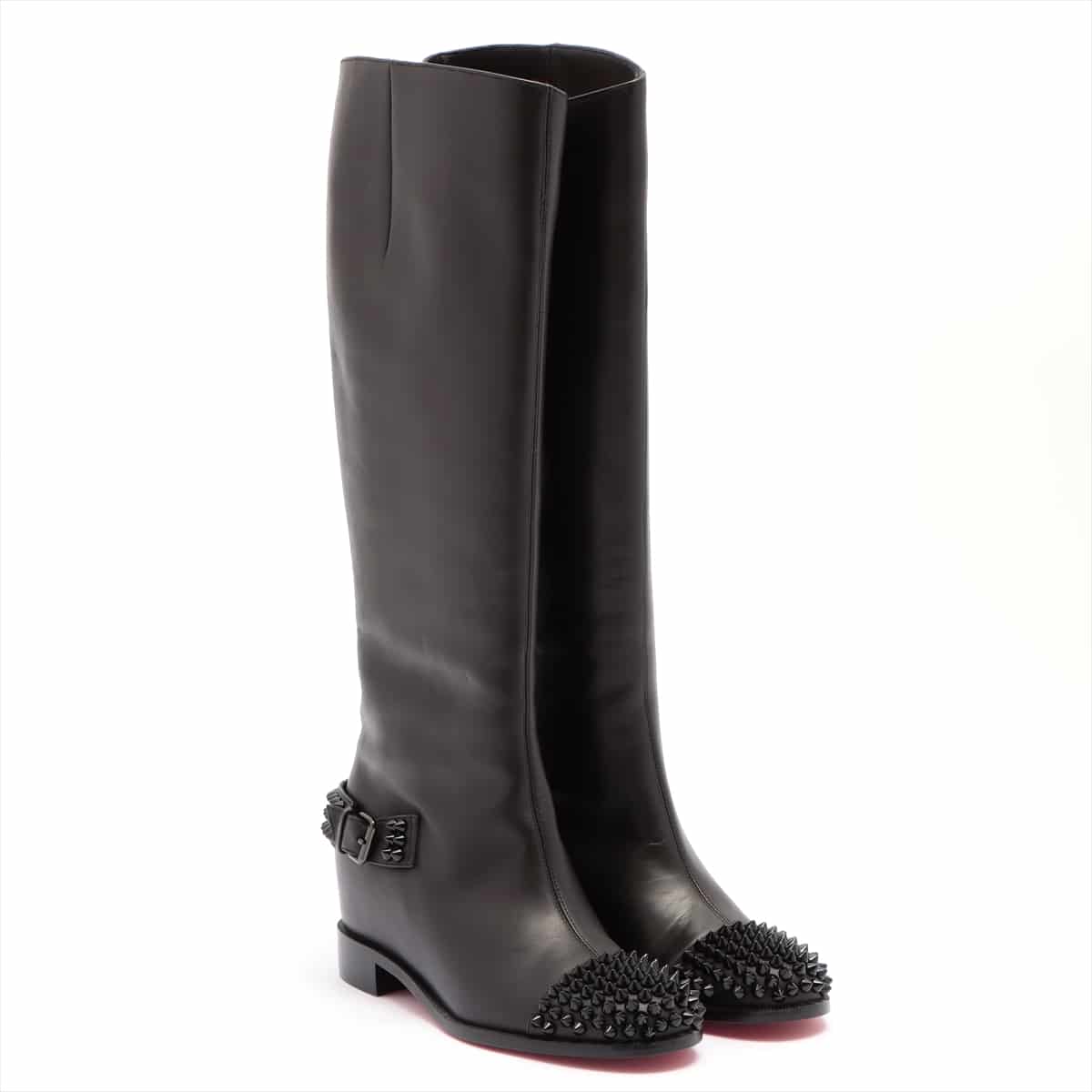 Christian Louboutin Leather Long boots 35 Ladies' Black Studs