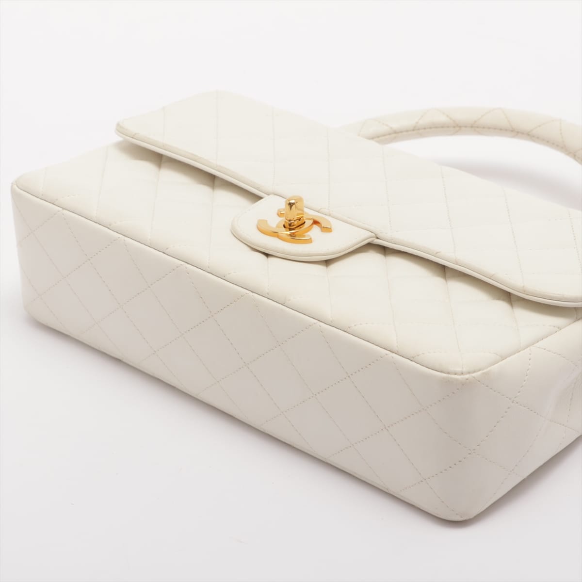 Chanel Matelasse Lambskin Hand bag Parent-child bag White Gold Metal fittings 4XXXXXX Parent only