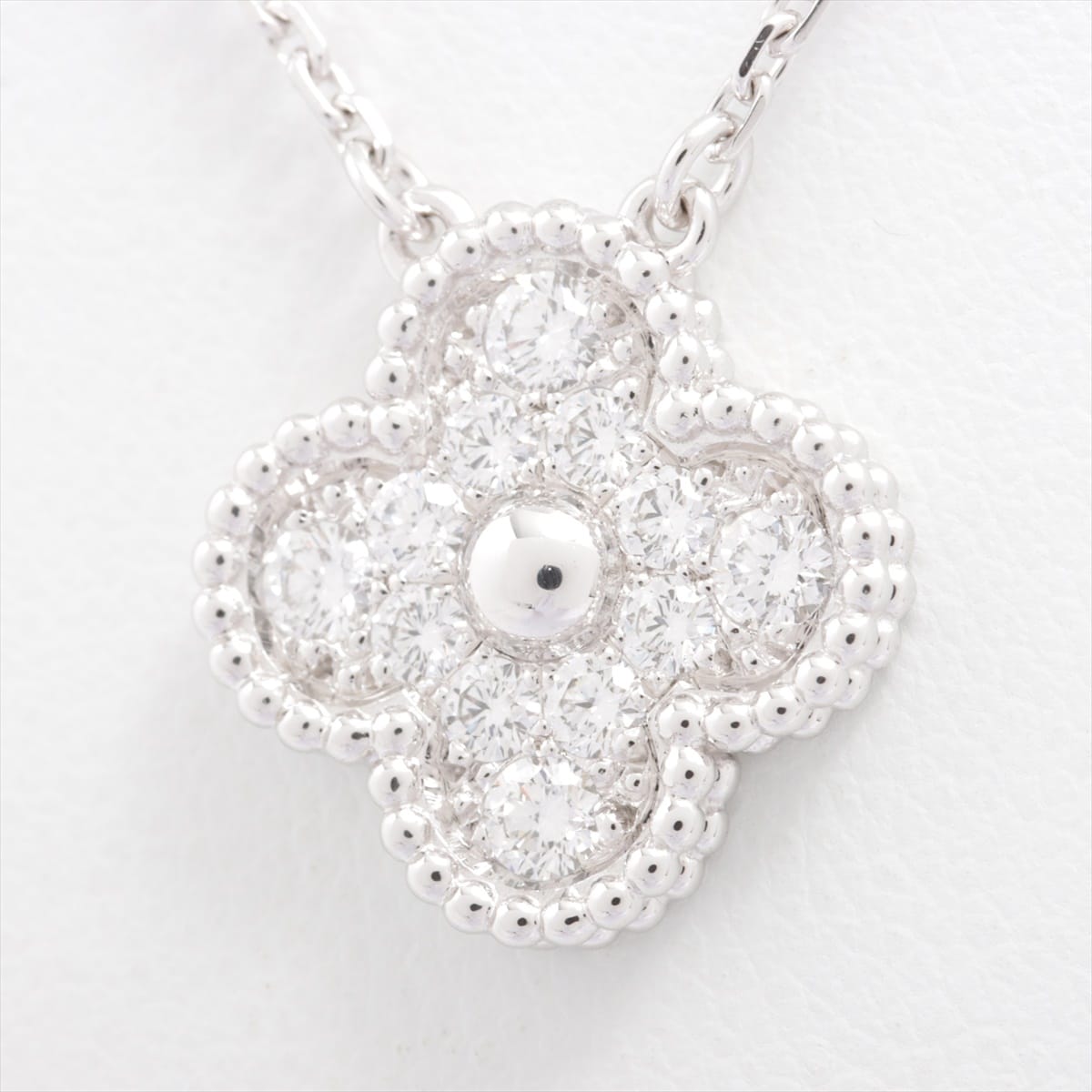 Van Cleef & Arpels Vintage Alhambra diamond Necklace 750WG 6.0g