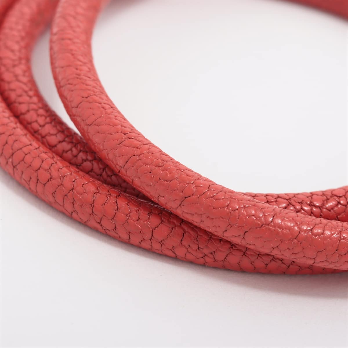 Loewe Anagram Bracelet GP & leather Red x gold