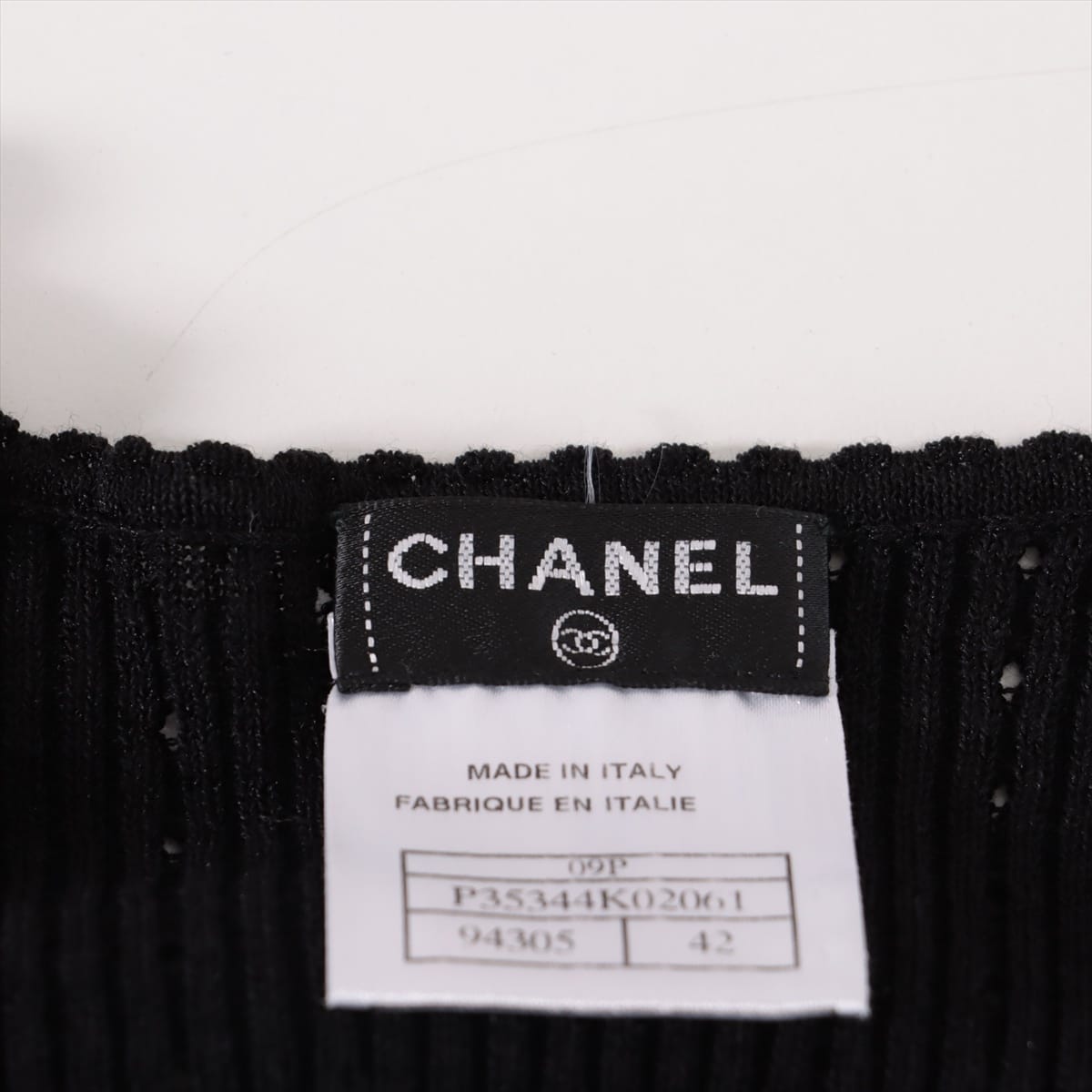 Chanel 09P Cotton & nylon Tank top 42 Ladies' Black  Coco Mark