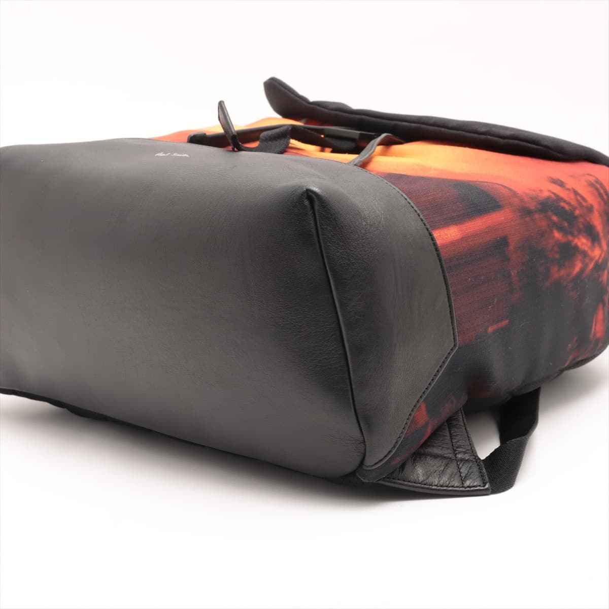 Paul Smith Sunset Polyester Backpack Black x orange