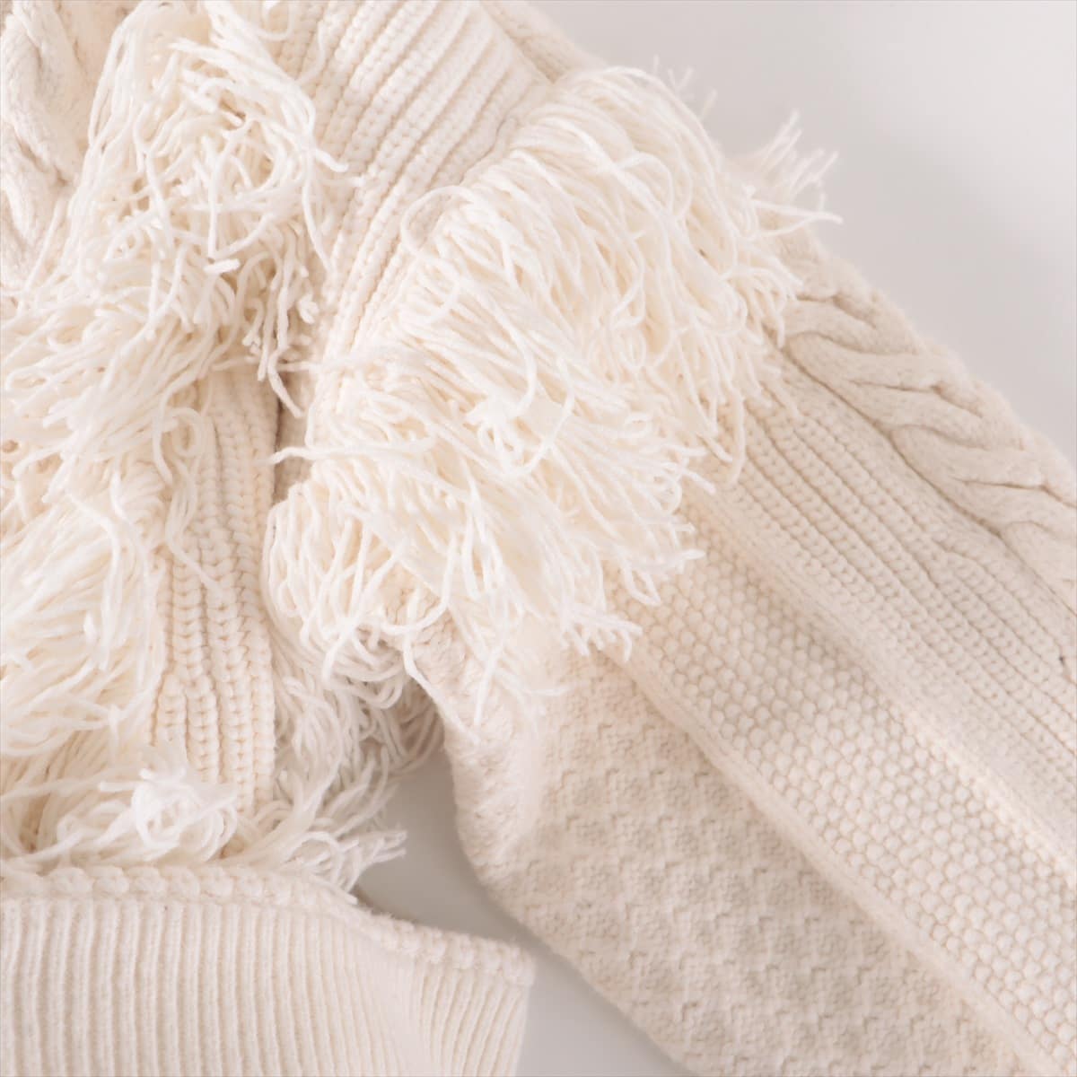 Burberry Cotton High-Neck Knit L Ladies' White