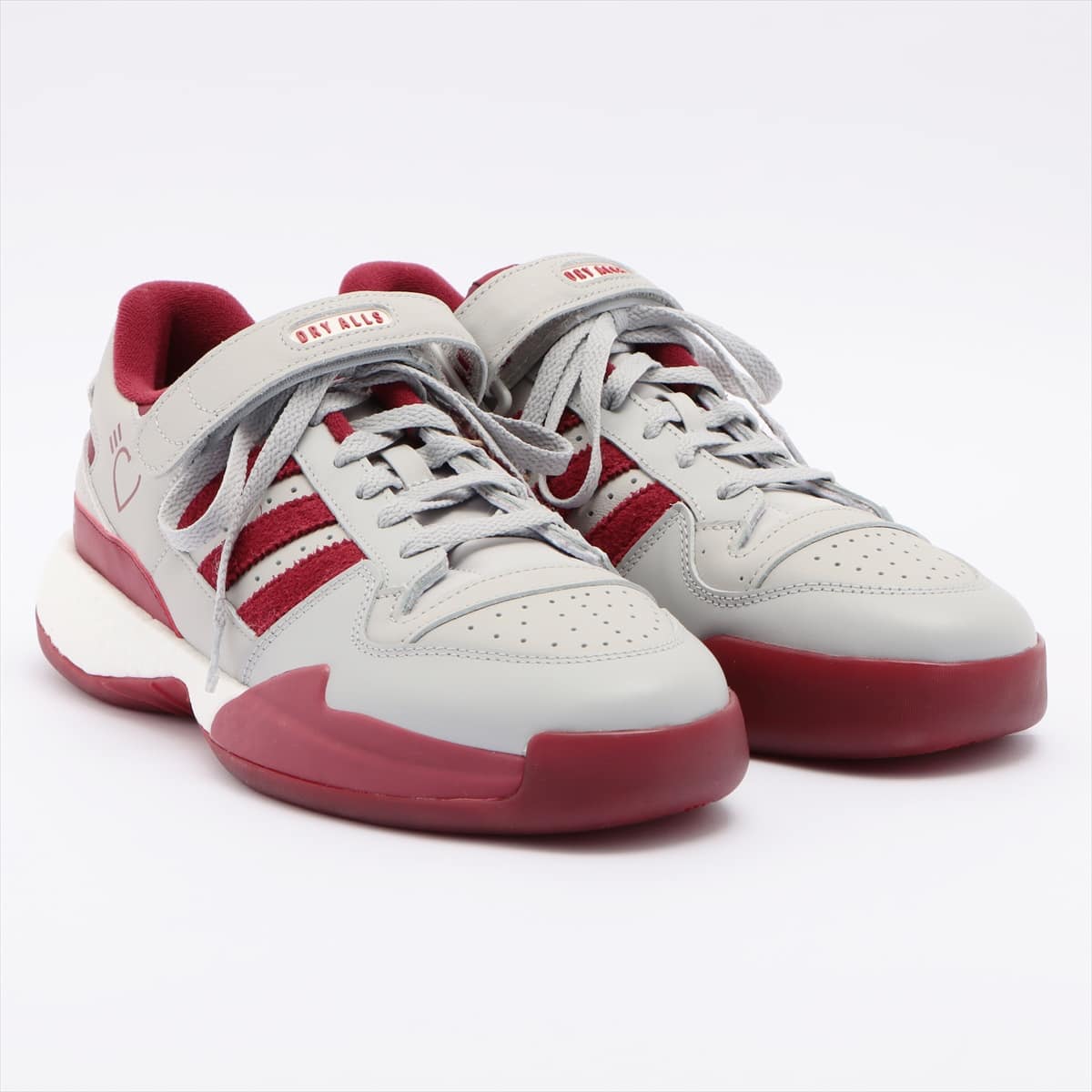 adidas x Human Made Leather Sneakers 27.5cm Men's Gray x red CONSORTIUM FORUM LOW S42977