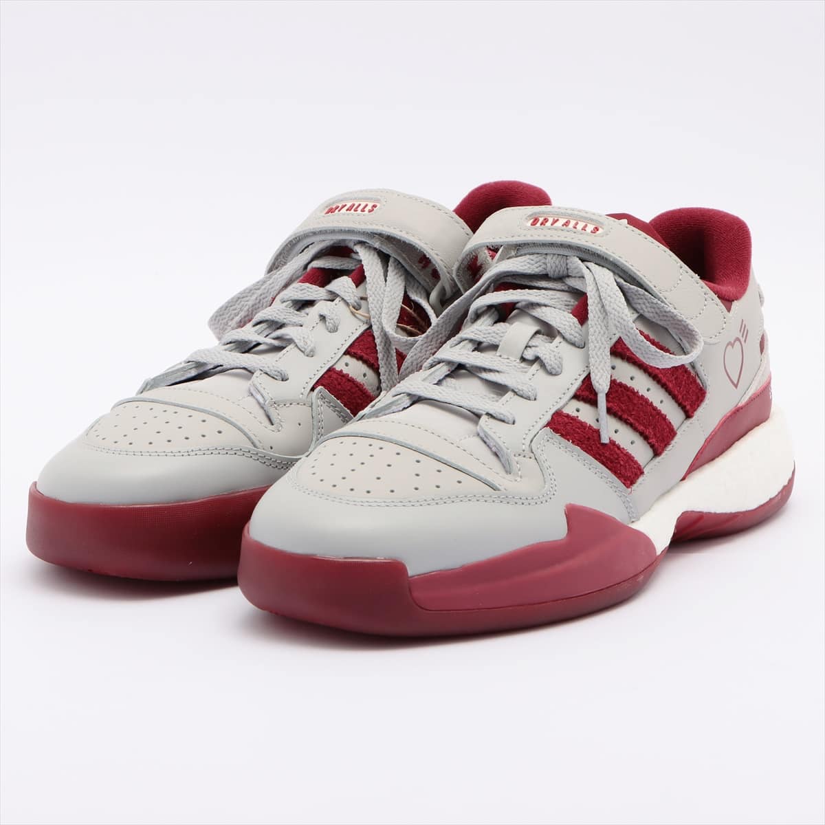 adidas x Human Made Leather Sneakers 27.5cm Men's Gray x red CONSORTIUM FORUM LOW S42977