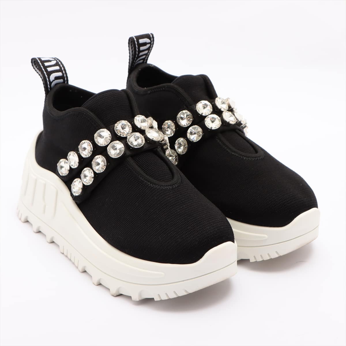 Miu Miu Knit Sneakers 36 Ladies' Black Bijou