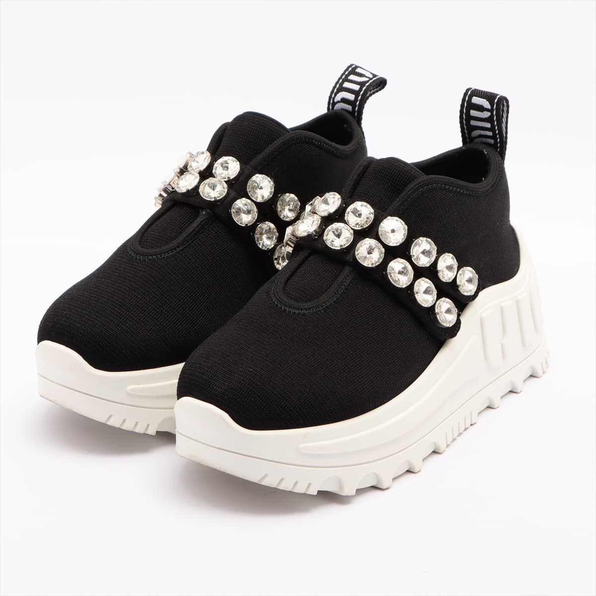 Miu Miu Knit Sneakers 36 Ladies' Black Bijou