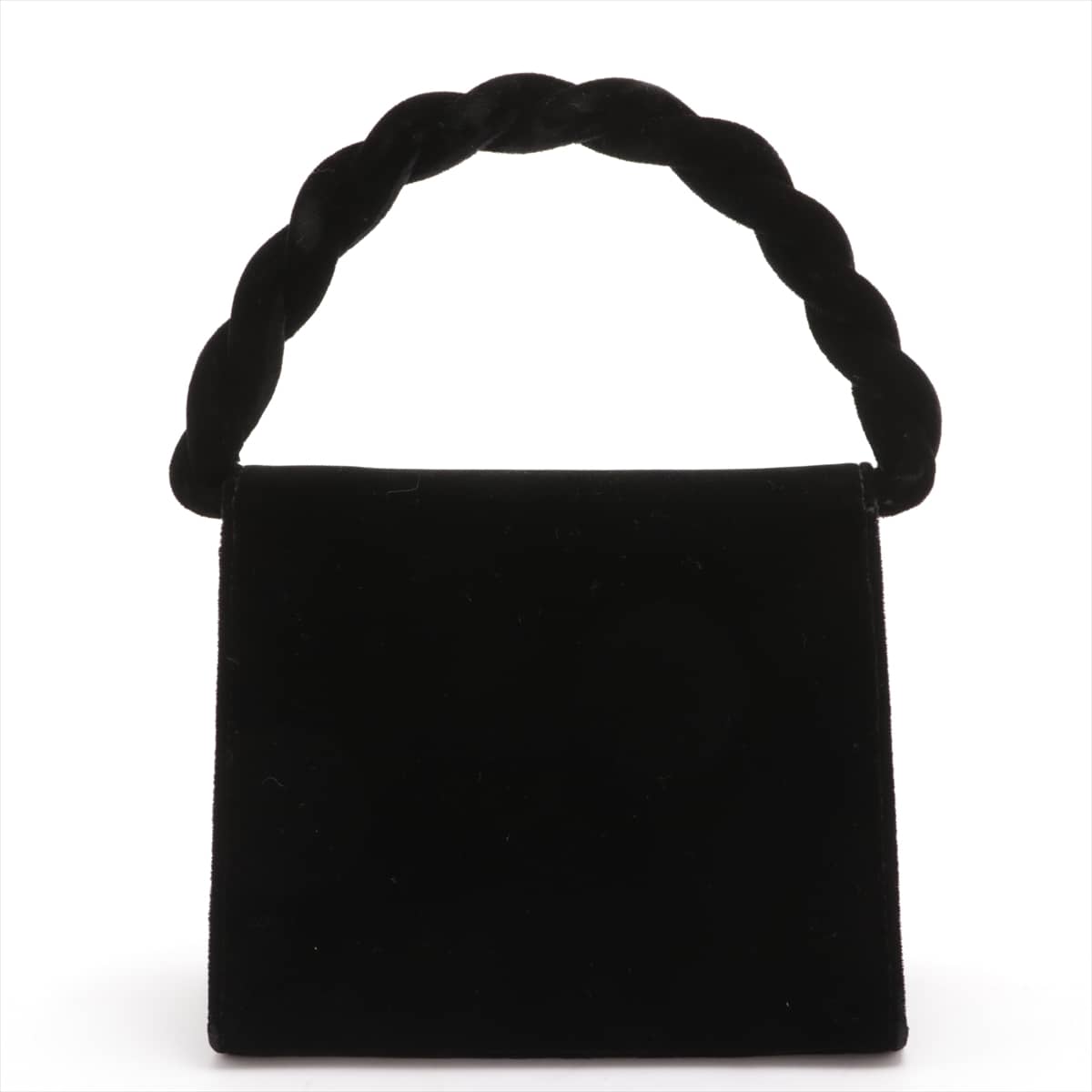 Chanel Coco Mark Velour Hand bag Black Gold Metal fittings 4XXXXXX