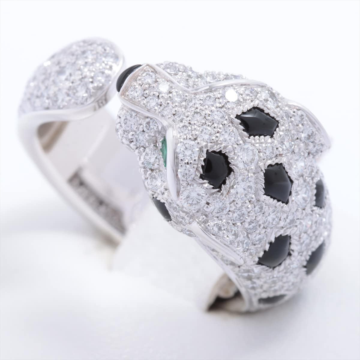 Cartier Panthère Doo Cartier diamond Onyx Emerald rings 750WG 11.9g