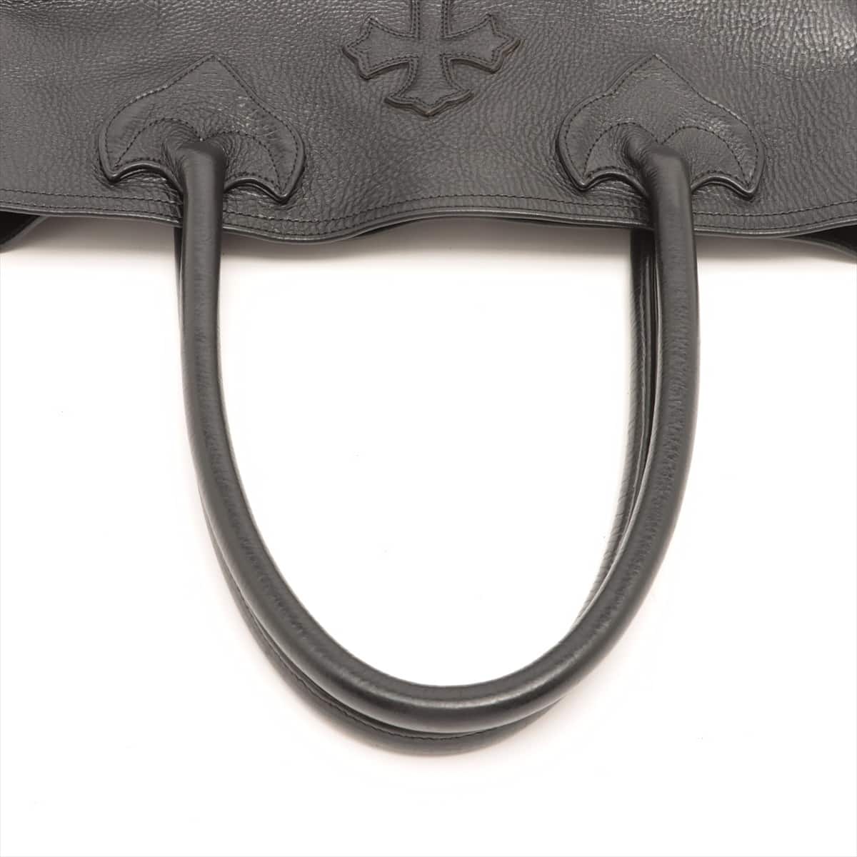 Chrome Hearts FS Tote bag Leather With invoice Black Cross Patch