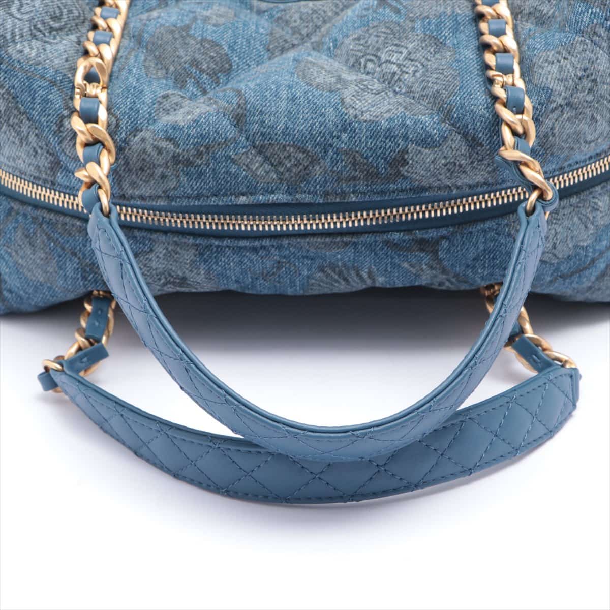 Chanel Matelasse Denim 2way handbag Blue Champagne gold hardware There is an IC chip