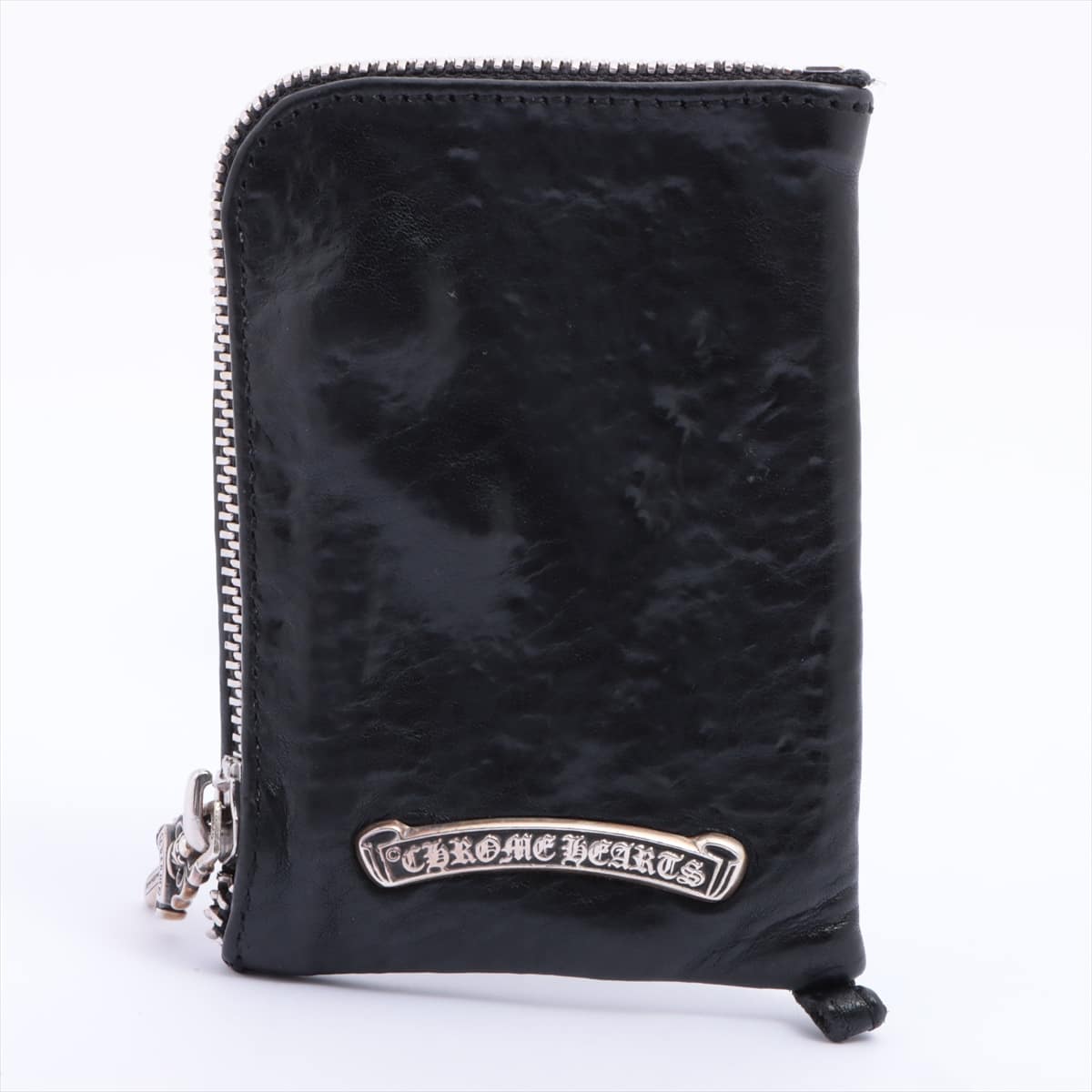 Chrome Hearts Tiny zips Coin case Leather Black
