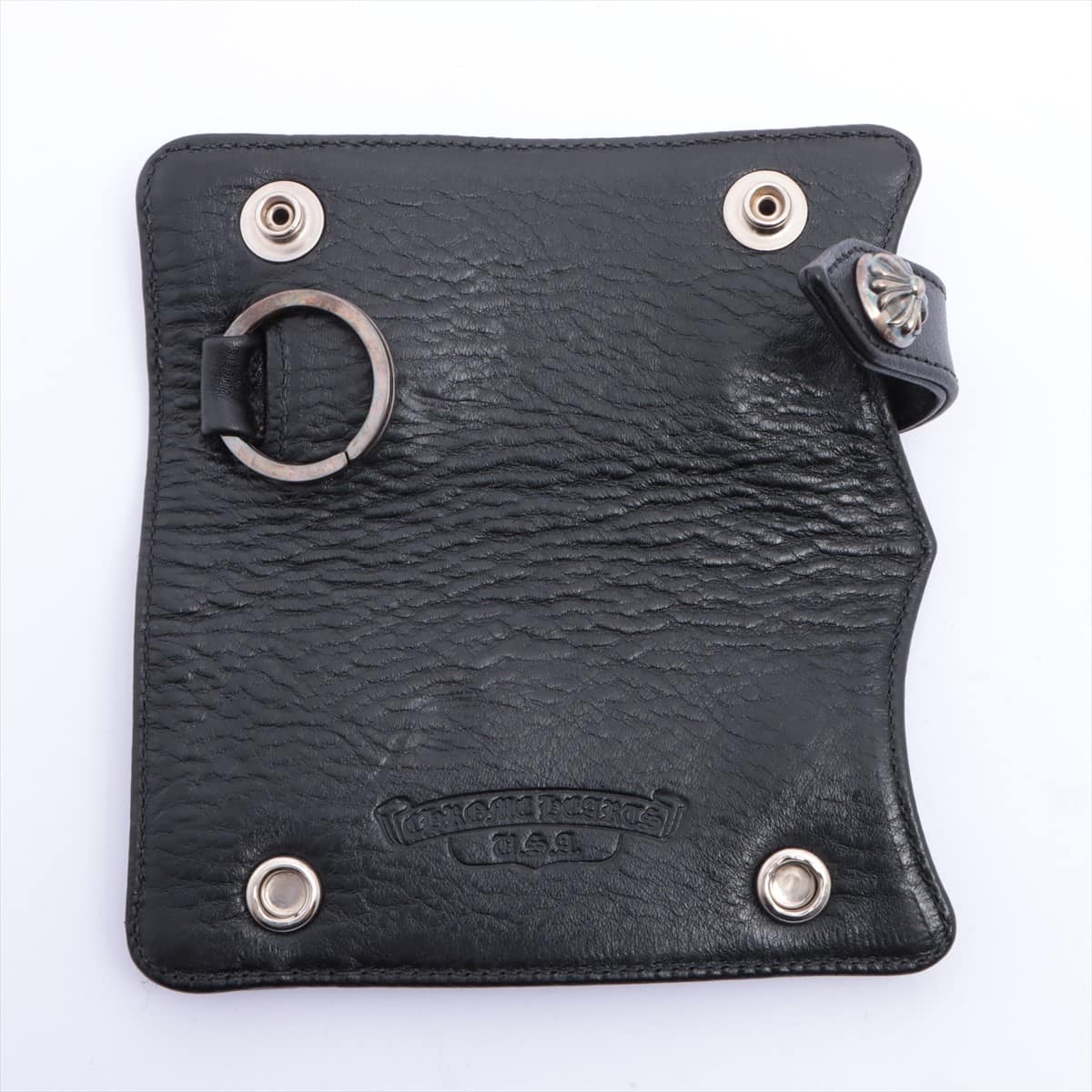Chrome Hearts Cross button Key case Leather Black