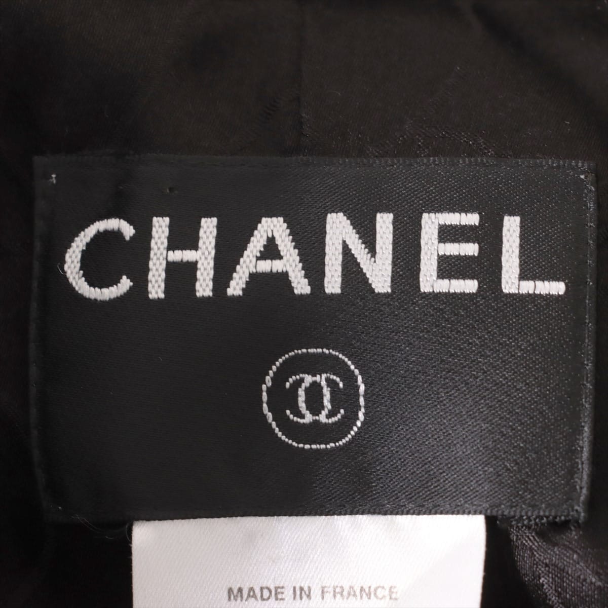 Chanel Coco Button 01P Wool Setup 44 Ladies' Black