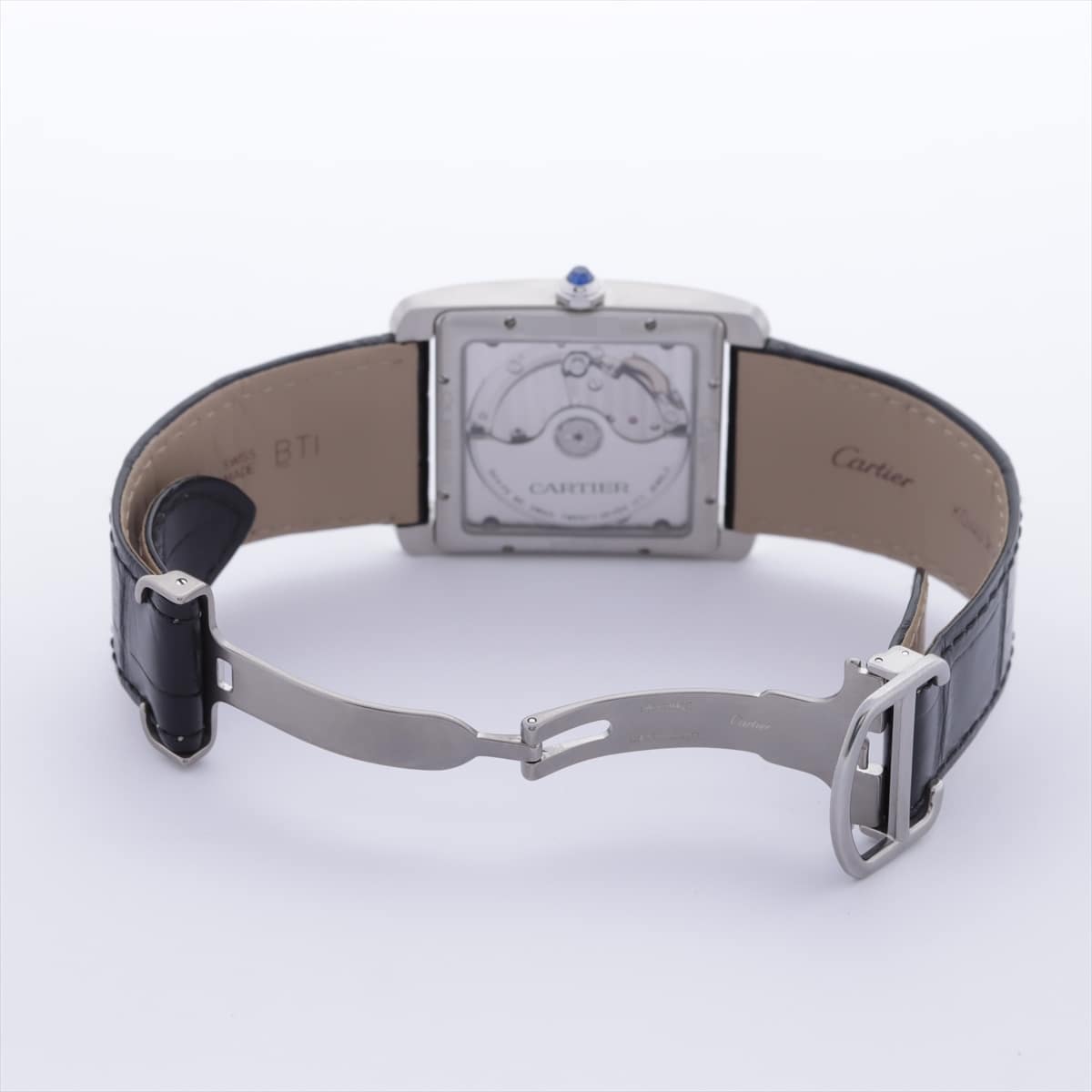 Cartier Tank MC W5330003 SS & leather AT Silver-Face