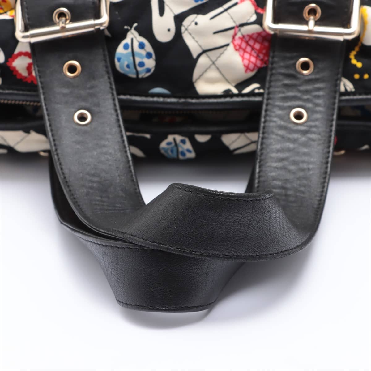 Chanel Matelasse canvas 2way handbag Animal pattern Black Silver Metal fittings 11XXXXXX